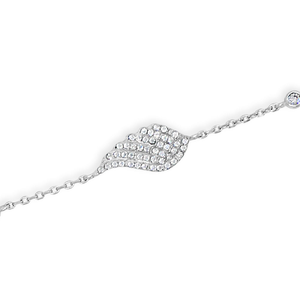 Angel Wing Crystal Sterling Silver Bracelet - Eva Victoria